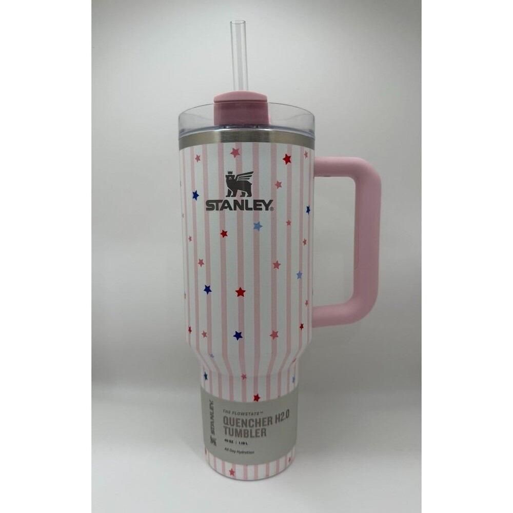 Stanley 40 oz Quencher H2.0 Target Exclusive Tumbler Pink Starry Stripes